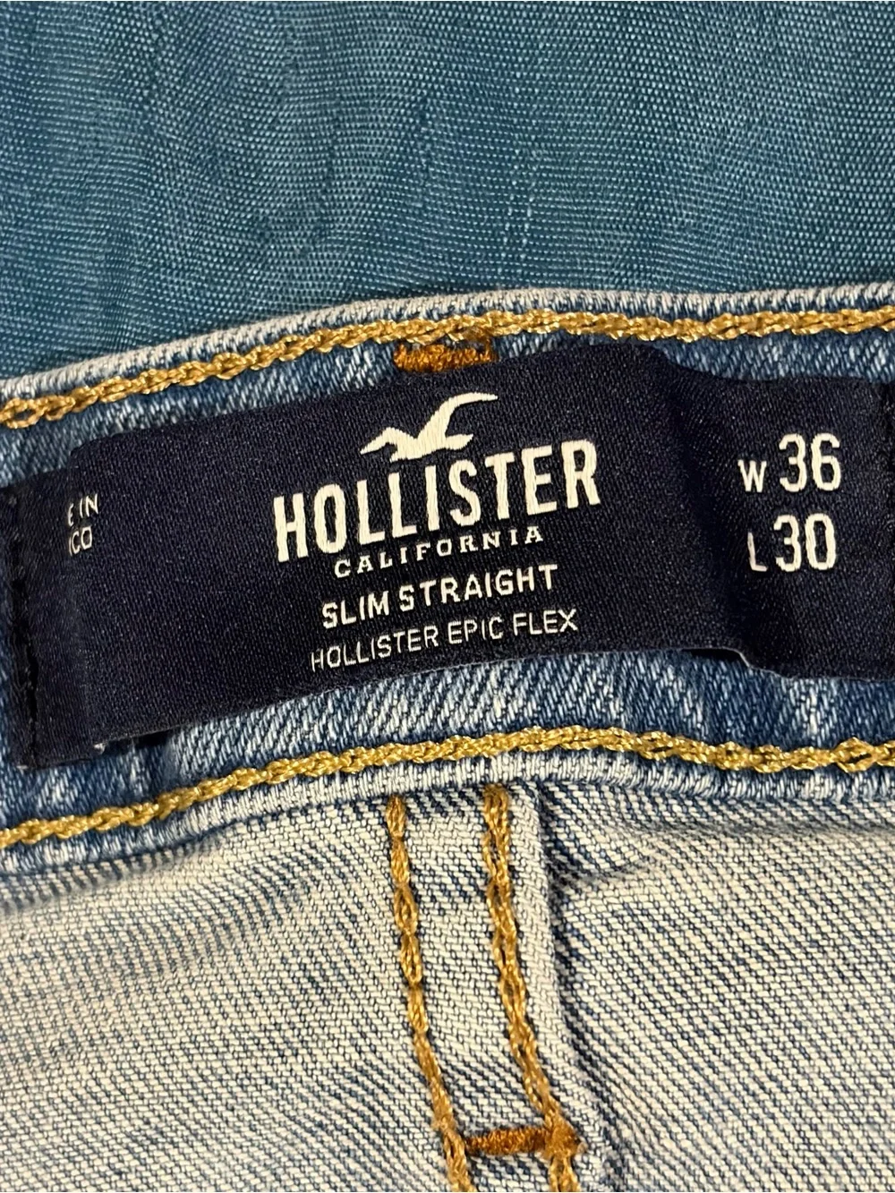 Hollister light blue slim-straight-leg men's jeans